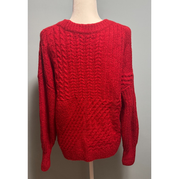 Old Navy Womens M Sweater Fisherman Cable Knit Ribbed Mixed Autumn Cool Weather - Picture 2 of 6